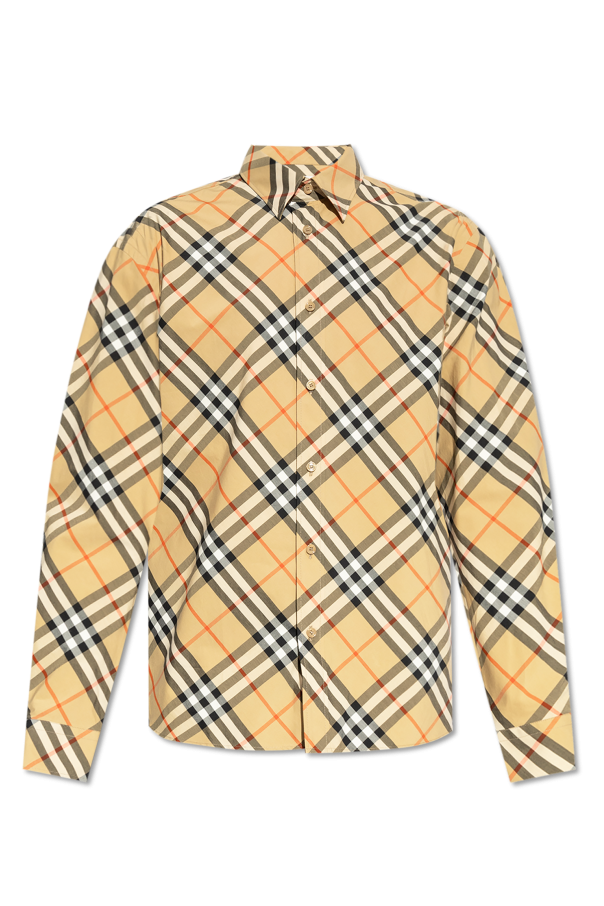 Burberry fashion plaid shirt mens